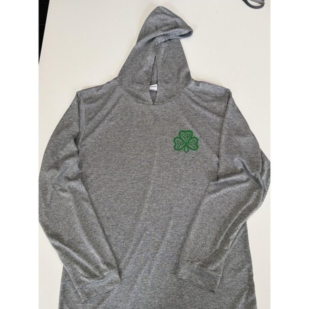 Paragon Men's Medium Gray Hoodie St. Patrick's Day Celtic Shamrock Logo.    3956